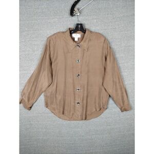Sophisticates Jonathan Martin Shirt Womens Medium Silk‎ Button Up Blouse Top
